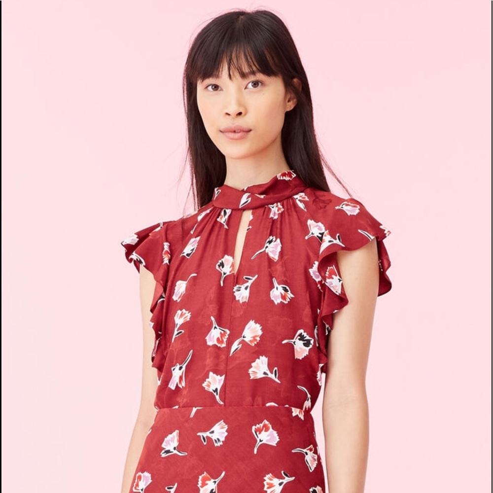 Rebecca Taylor Ikat Paintbrush Ruffle top